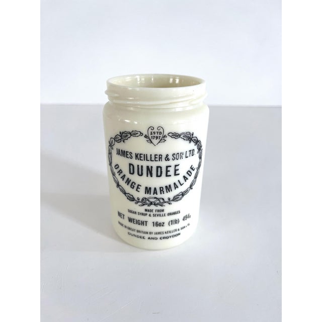 James Keiller Vintage Milk Glass Marmalade Jar Chairish