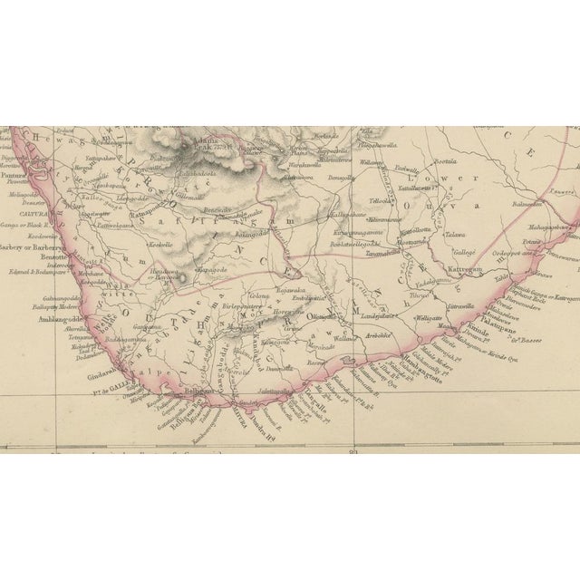 Antique Map of South and Southeast Asia, 1860 For Sale - Image 4 of 10
