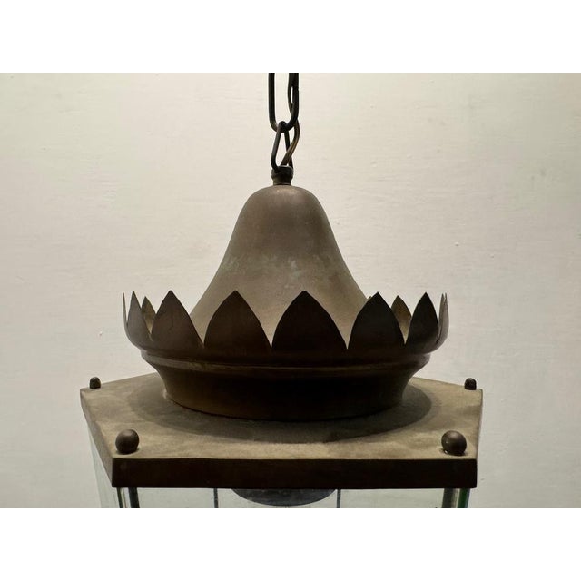 Vintage Glass Pendant in Bronze, 1950s For Sale - Image 6 of 14