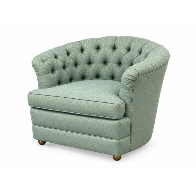 Mid-Century Modern Mid-Century Modern Tufted Barrel Back Club Chair For Sale - Image 3 of 4