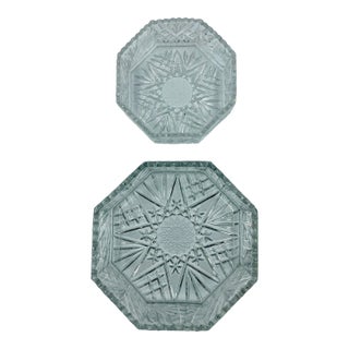 Violetta Mid-Century Octagonal Crystal Nesting Bowls - Set of 2 For Sale