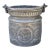 Early 20th Century Hand-Engraved Calligraphy-Patterned Metal Bucket W/ Handle For Sale
