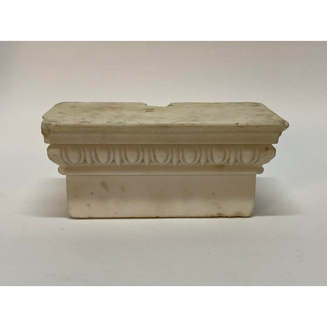 Renaissance 19th Century Carved Carrara Marble Architectural Element Column Capital For Sale - Image 3 of 11