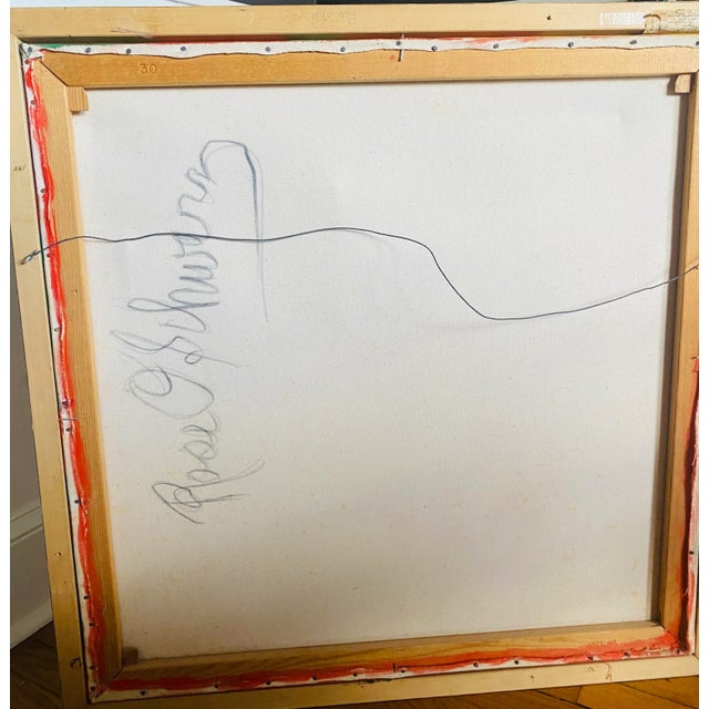 Textile "Let's Go" – Large Abstract Still Life by Rose Schwarz – 32" Framed For Sale - Image 7 of 8