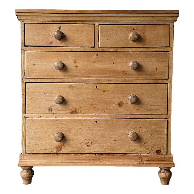 Antique English Pine Dresser Chest of Drawers - Circa 1870 For Sale