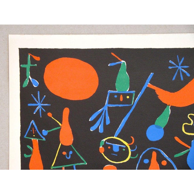 Modern After Joan Miro, Barcelona, 1949, Lithograph with Stencil For Sale - Image 3 of 12