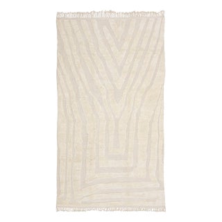 Large Hand-Knotted Wool Rug by Azele Studio For Sale