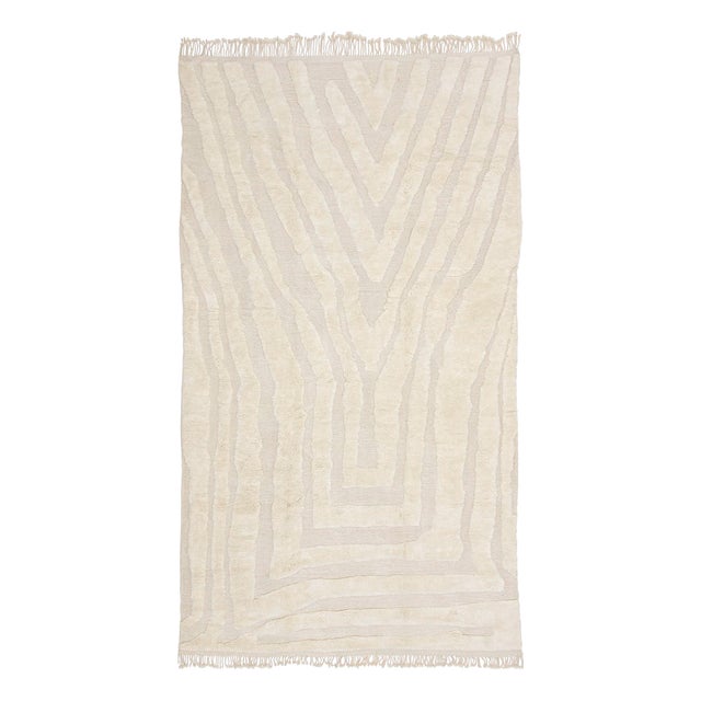 Large Hand-Knotted Wool Rug by Azele Studio For Sale