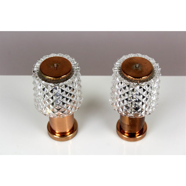 Mid-Century Modern Copper Table Lamps from Kamenicky Senov, 1970s, Set of 2 For Sale - Image 3 of 13