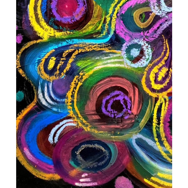 Materials: Acrylic, oil pastel, and colored pencils on paper Size: 17 7/10 × 15 7/10 in | 45 × 40 × 0.1 cm Rarity: Unique...