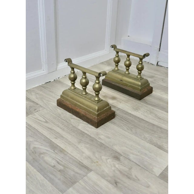 Victorian Brass Andirons or Fire Dogs, Set of 2 For Sale - Image 5 of 5