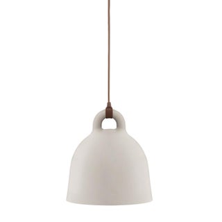 Scandinavian Tan Steel Bell Pendant Lamp For Sale