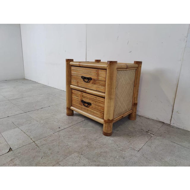 1970s Bamboo Bedside Cabinet, 1970s For Sale - Image 5 of 18