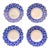 Antique Flow Blue "Grace" by Grindley Soup Bowls – Set of 4 For Sale
