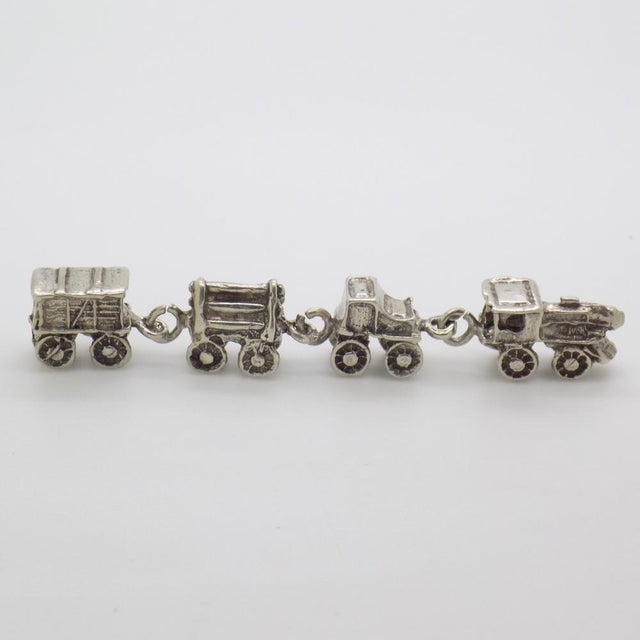 Vintage Italian Handmade Silver Toy Train, 1970s For Sale - Image 4 of 12
