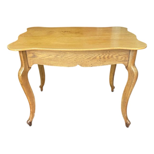 Vintage Birds Eye Maple With Swan Leg Accent Table For Sale