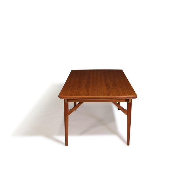 Brown Attributed to Harry Østergaard Danish Teak Draw-Leaf Extension Dining Table, Circa 1960 For Sale - Image 8 of 11