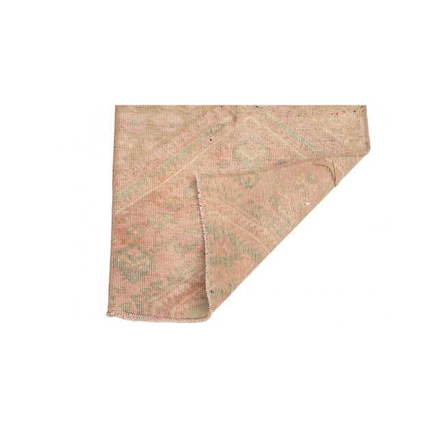 Mid-Century Modern Mini Vintage Washed Out Rug Fragment - 1`8″ X 2`9″ For Sale - Image 3 of 3