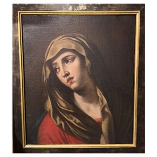 Italian School Artist, Virgin of Sorrows, 17th Century, Oil on Canvas, Framed For Sale