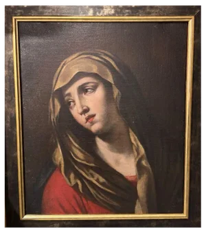 Italian School Artist, Virgin of Sorrows, 17th Century, Oil on Canvas, Framed