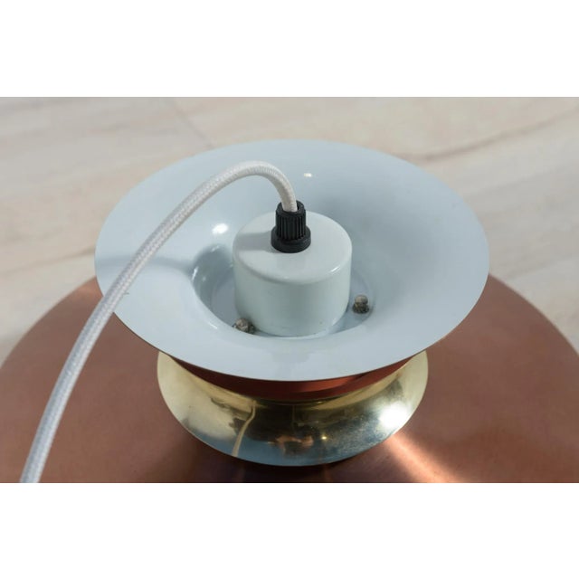 Scandinavian Copper & Glass Ceiling Lamp, Denmark, 1960s For Sale - Image 6 of 10