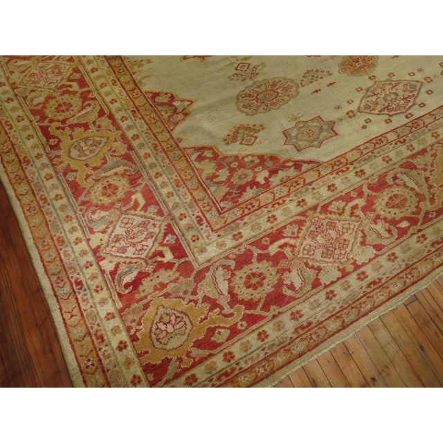 Antique Ivory Sultanabad Persian Carpet - 11'8" x 14'8" For Sale - Image 10 of 18