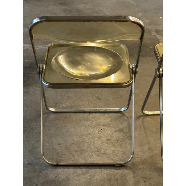 Silver Plia Folding Chairs attributed to Giancarlo Piretti for Castelli, Italy, 1970s, Set of 3 For Sale - Image 8 of 18