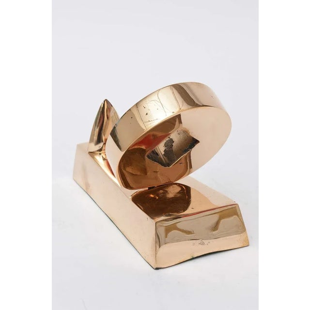 Abstract Vintage French Cast Polished Bronze Jean Arp Style Table Sculpture, For Sale - Image 3 of 11