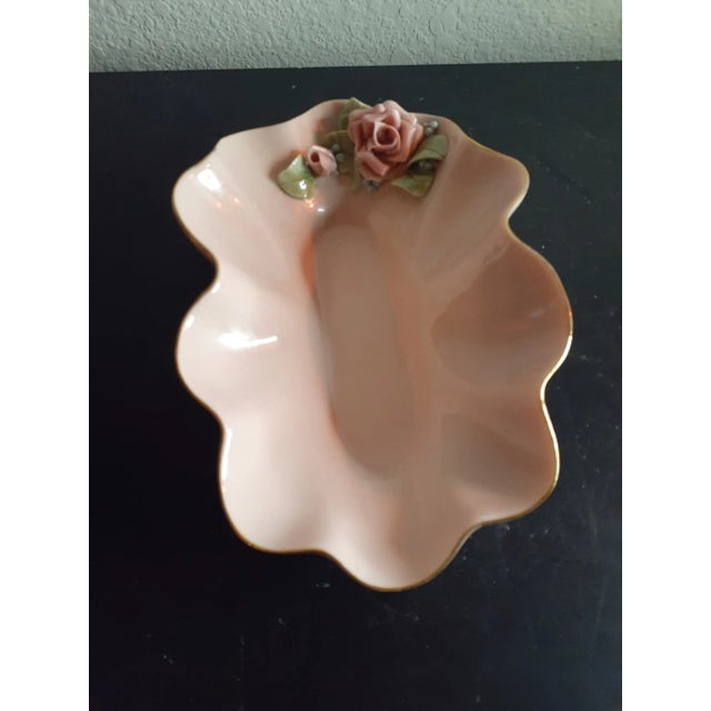 This is a GORGEOUS Porcelain Beebe California 7" Floral Ruffled Bowl. Procured at auction TABLE 2