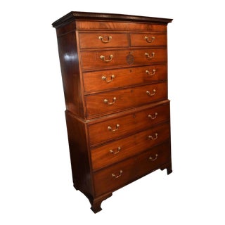 Antique English George III Mahogany Chest, Ca. 1760+ For Sale