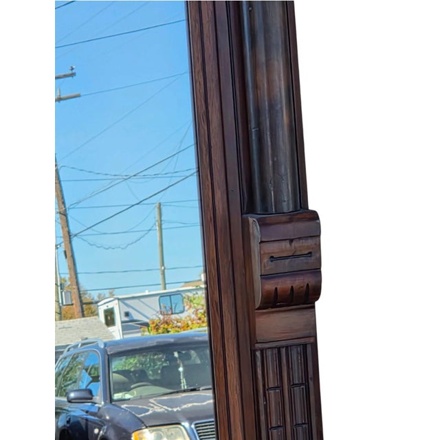 19th Century American Victorian Walnut Pierre Mirror/ Hallway Mirror. For Sale - Image 10 of 16