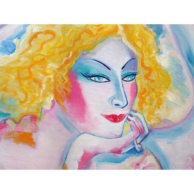 "La Belle Blonde" Original Oil Painting by Earl Linderman Original Oil Painting on Canvas Brand New Museum Quality Frame!...