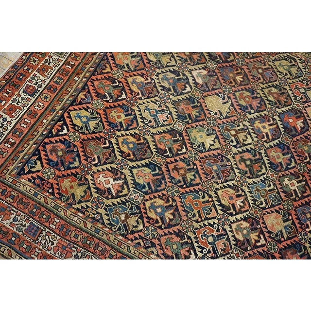 Textile 1900s Rustic Blue Navy Tribal Geometric Antique Caucasian Karabagh Wool Rug For Sale - Image 7 of 7