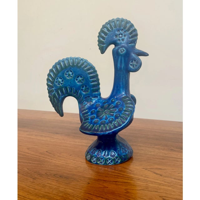 Blue Vintage 1960s Aldo Londi for Bitossi Ceramics Italy Rooster Rimini Blue Collection For Sale - Image 8 of 8