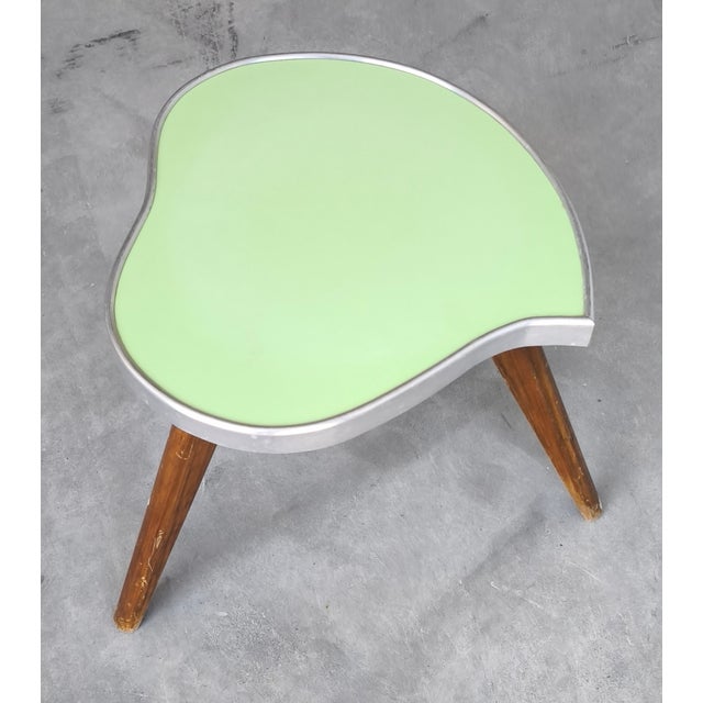 Mid-Century Modern Plant Stand with Curved Green Top, 1950s For Sale - Image 3 of 4