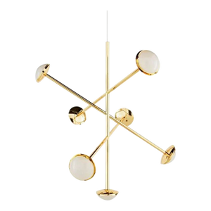 Tom Dixon Large Melt Chandelier Opal Glass/Gold Finish