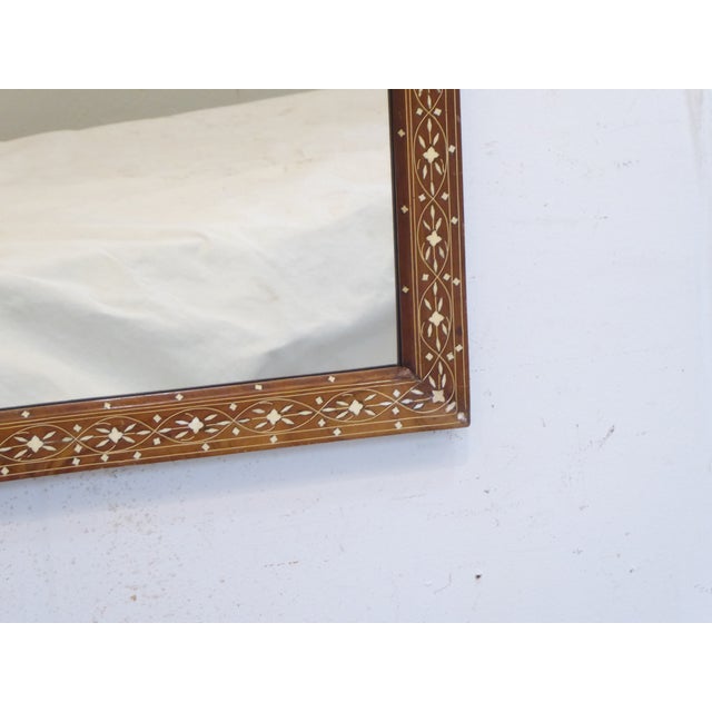 English Vintage Bone Inlay Mirror For Sale - Image 3 of 4