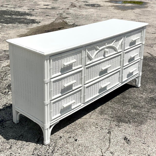 Vintage Coastal Lacquered Henry Link Dresser Chairish
