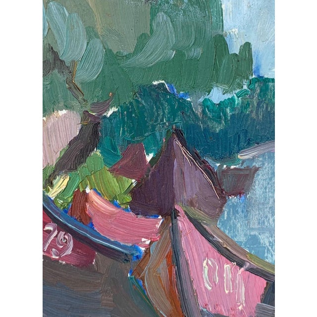 Original River Landscape Oil Painting, Ukrainian Art, 1950s For Sale - Image 4 of 6