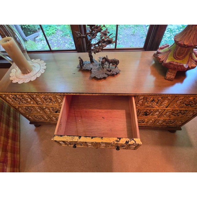 Gold John Widdicomb Mediterranean Treasure Chest Low Credenza, 1960s For Sale - Image 8 of 16