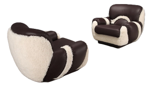 Vintage Italian Lounge Chairs in Leatherette, 1970s, Set of 2