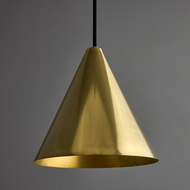 Mid-Century Modern Hans-Agne Jakobsson Polished Brass 'Tratten' Pendant For Sale - Image 3 of 11