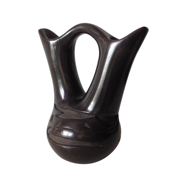 Vintage Signed Santa Clara California Pottery Piece by Linda Naranjo For Sale