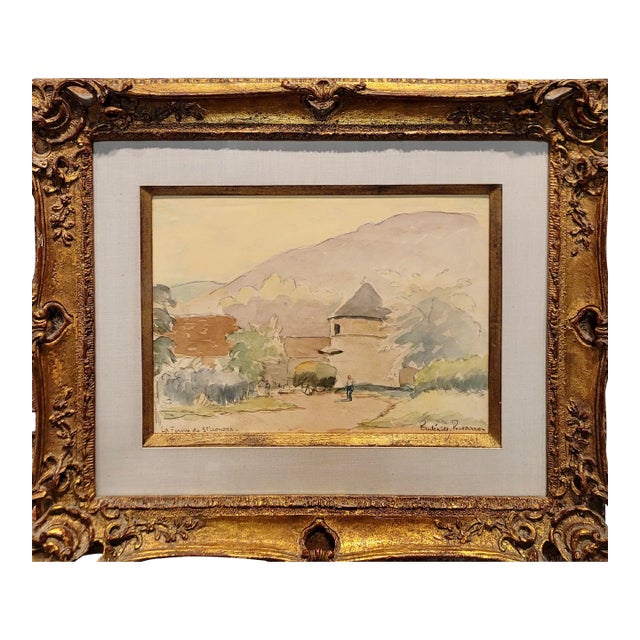 Paul Emile Pissarro -View of a French Farm-1920s Original Painting For Sale