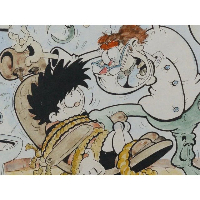 Dennis the Menace Beano Cartoon Dentist Visit, Original Ink & Watercolour For Sale - Image 3 of 4
