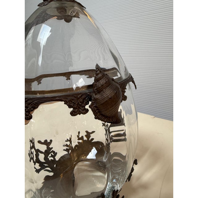 Castilian Imports Crystal + Brass Egg For Sale - Image 4 of 12