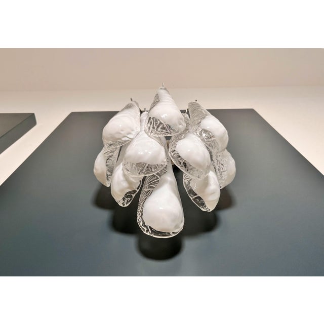 Mid-Century Modern Vintage Glass Petals Drop Wall Sconces, 1990, Set of 2 For Sale - Image 3 of 17