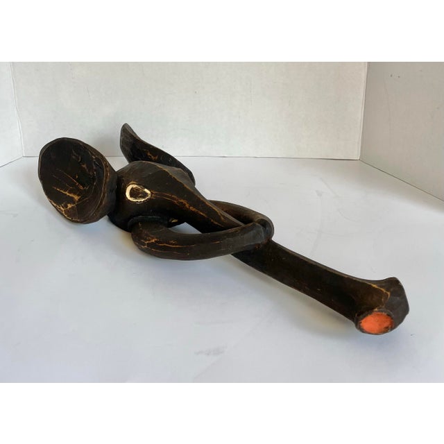 Wood Vintage Babanki-Style Hand-Carved Elephant Wall Sculpture, Cameroon Grassfields For Sale - Image 7 of 11