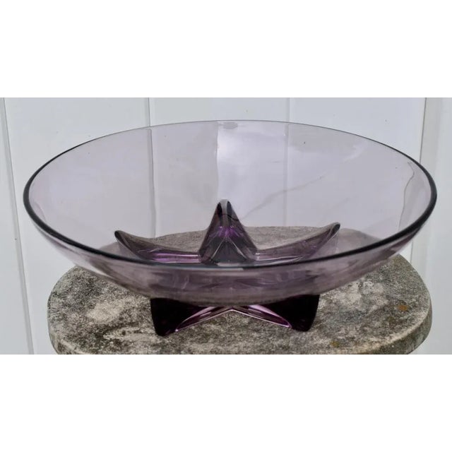 Vintage Heisey Glass Amethyst Colored Glass Bowl W/Star For Sale - Image 11 of 13