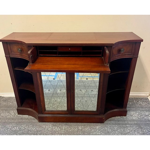 Bookcase Console Desk Buffet Mid Century Vintage For Sale - Image 10 of 10